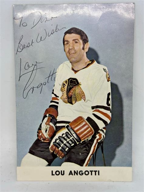 Vintage 1971 Chicago Blackhawks Lou Angotti Autograph And Tony Esposito