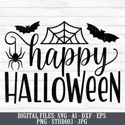 Happy Halloween Instant Digital Download Svg Ai Dxf Eps Etsy