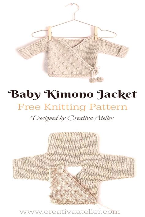 Baby Kimono Jacket Free Knitting Pattern In 2020 Gratis Breipatronen