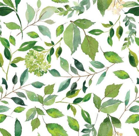 Green Leaves Small Removable Wallpaper Green Floral Peel Etsy
