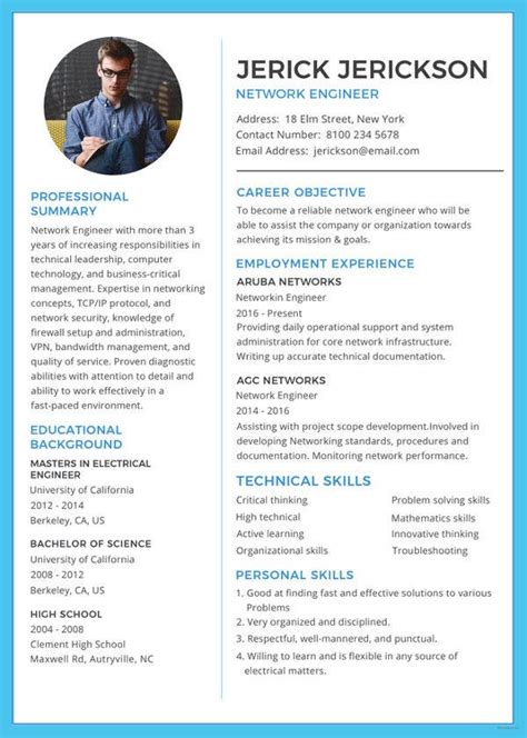 Download this free resume template. Network Engineer Resume Template - 8+ Free Word, Excel, PDF, PSD Format Download! | Free ...