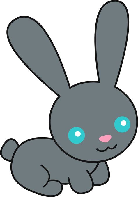 Cute Black Bunny Rabbit Free Clip Art