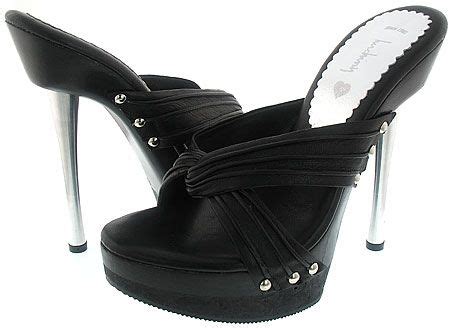 Jill Platform Black Leather Shoes Heels Stilettos Heels Gorgeous