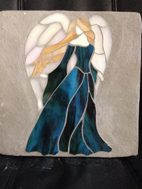 angel stained glass mosaic garden stepping stone by stepsinstone