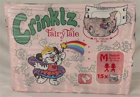 crinklz diapers fairy pink 15 per package abdl swish
