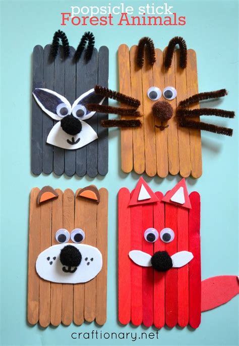 Popsicle Stick Animals Mess Free Fun For Kids Craft