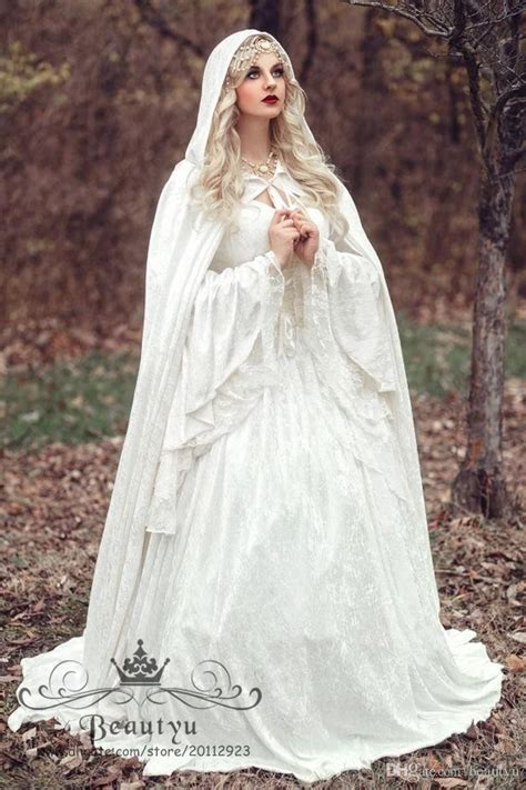 Renaissance Gothic Lace Ball Gown Wedding Dresses With Cloak 2017 Plus