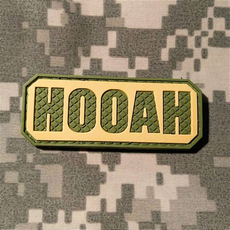 hooah pvc morale patch velcro backed morale patch by neo tactical gear