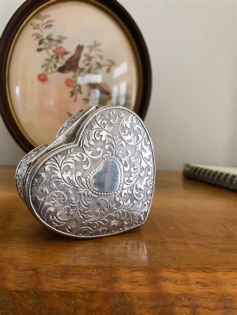 Heart Shaped Godinger Silver Jewelry Box Vintage Etsy