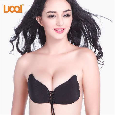 women push up bra self adhesive silicone bust lace up intimates bras strapless invisible bras