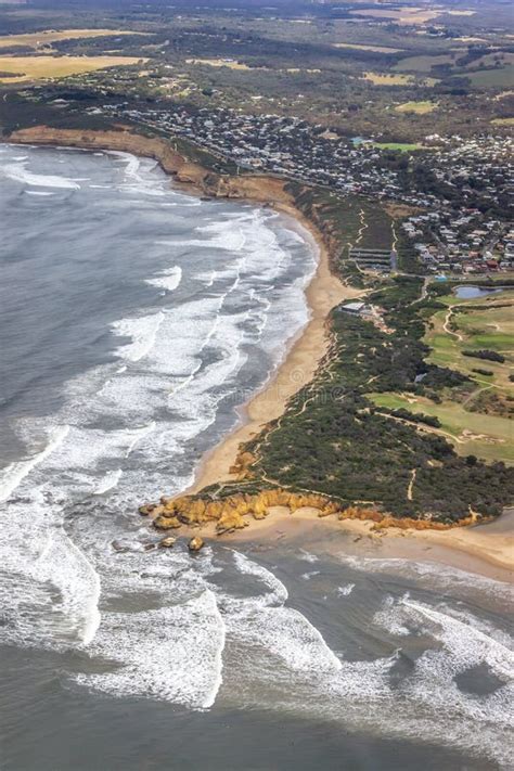 Aerial View Of Torquay Beach And Point Danger Torquay Victoria