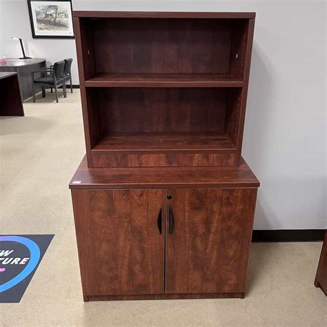 59 High Cherry Office Storage Cabinet With Bookcase Hutch Office