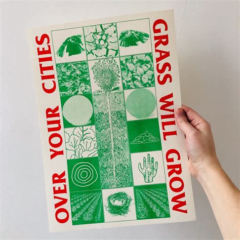Over Your Cities Grass Will Grow A3 Riso Print Black Lodge Press