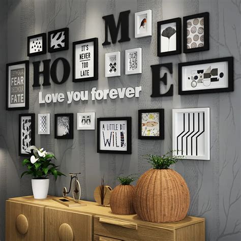 17pcs Solid Wood Large Picture Frames Modern Living Roomstore Photo