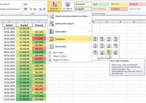 Excel Daten Einfach Veranschaulichen Mit Farbskalen Der Bedingten Formatierung It Stack De
