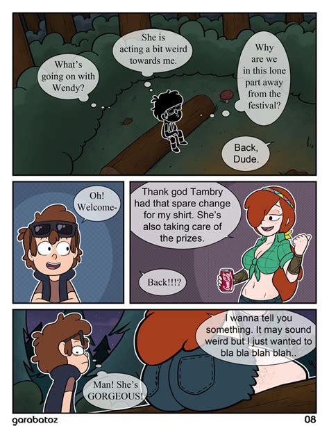 A Comic Strip With An Image Of Two People Talking To Each Other In The Woods