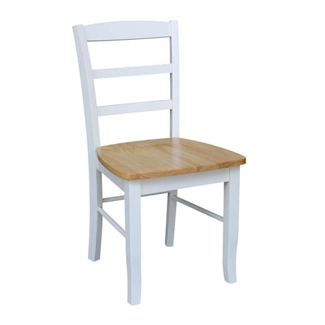 International Concepts Madrid White And Natural Wood Dining Chair Set