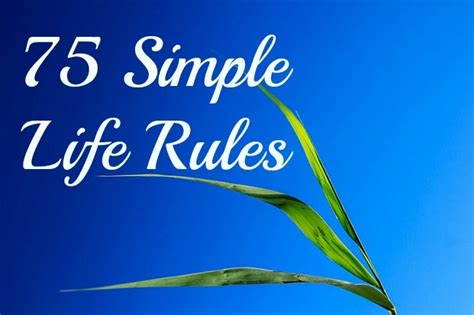 75 Simple Life Rules
