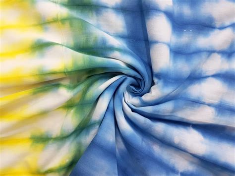 44 45 Multicolor Tie Dye Printed Cotton Hand Block Print Fabric For