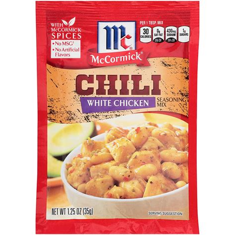 Mccormick White Chicken Chili Seasoning Mix 125 Oz Pack Of 12