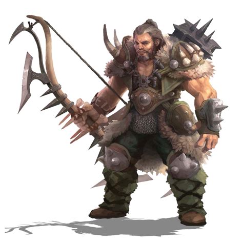 Male Human Barbarian Archer Pathfinder Pfrpg Dnd Dandd D20 Fantasy