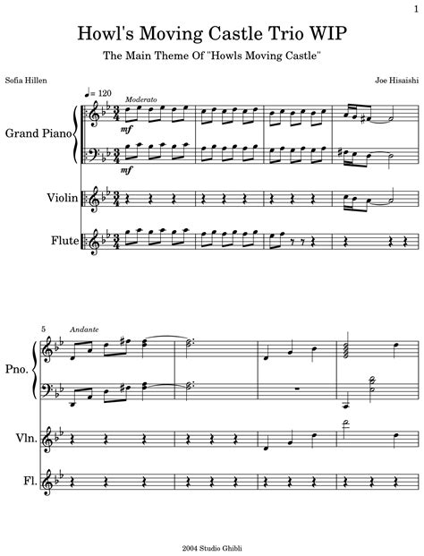 [LETTER3 5] Howl's Moving Castle Flute Sheet Music Terms Of Use