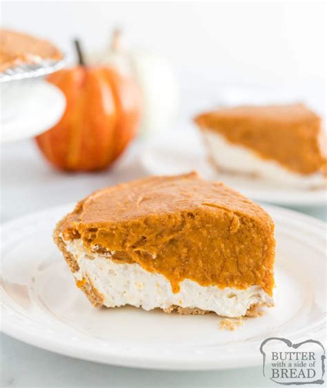 No Bake Pumpkin Pie Is Made With A Graham Cracker Crust A Cream Layer