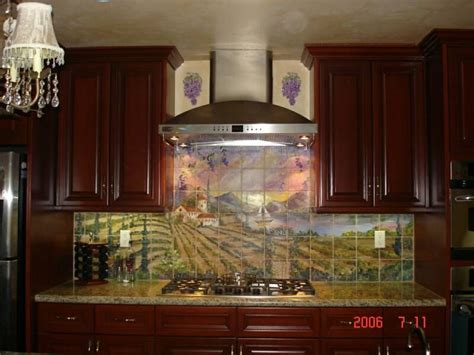 Hand painted art tiles, decorative accent tiles, ceramic wall plaques, trivets, tile inserts. Tre Sorelle Hand-Painted Tile Mural Installations | Tile murals, Custom kitchen backsplash ...