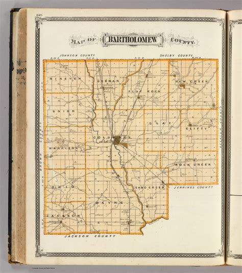Map Of Bartholomew County David Rumsey Historical Map Collection