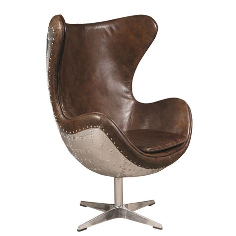 360 degree swivel for the chair. Fabulous Modern Cuba Brown Leather Swivel Egg Chair,32'' x ...
