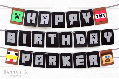 Minecraft Birthday Banner With Personalized Name By Hannahbhandmade