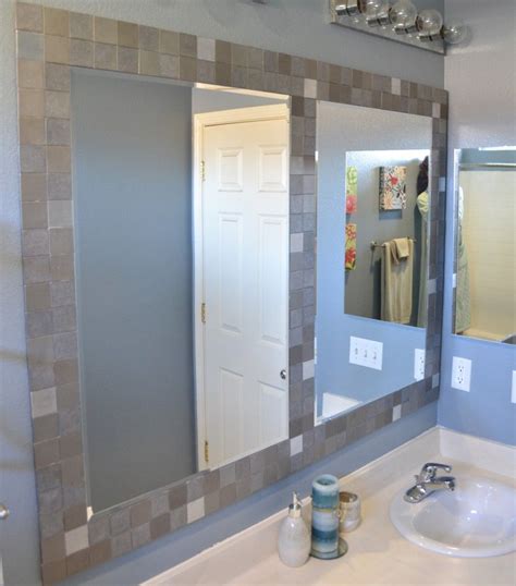 Framing A Bathroom Mirror With Tile Everything Bathroom
