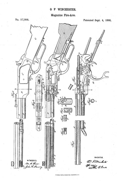 Winchester 1866 Rifle Patent Rifles Gun 1873 Guns Lever Action Henry