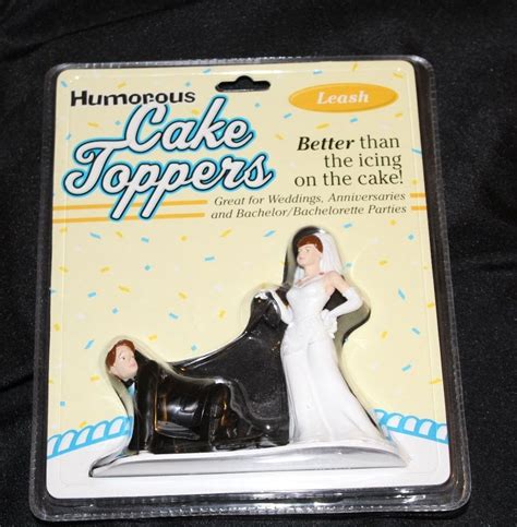 Humorous Cake Toppers Funny Wedding Batchelorette Party Leash Funny Cake Toppers Wedding