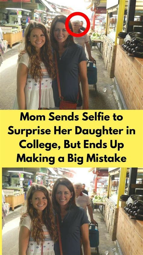 Two Women Standing Next To Each Other With The Words Mom Sends Selfie