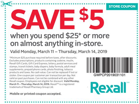 Rexall Pharma Plus Canada Coupons Save 5 Off Your Purchase Of 25 Or