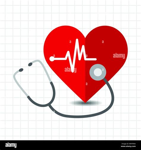 Stethoscope Heart Ecg Stock Vector Images Alamy