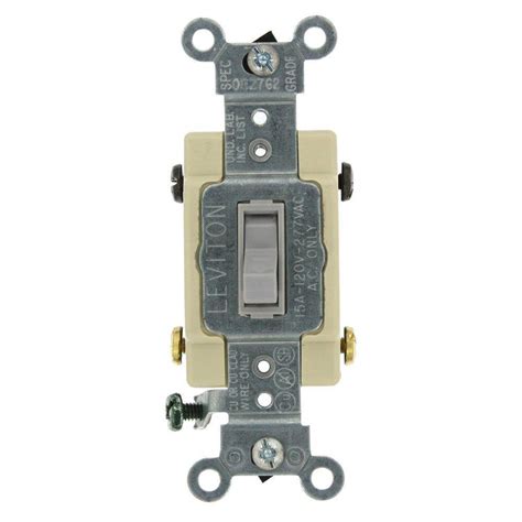 Leviton 1520 Amp Single Pole Industrial Toggle Switch Gray R54 01221