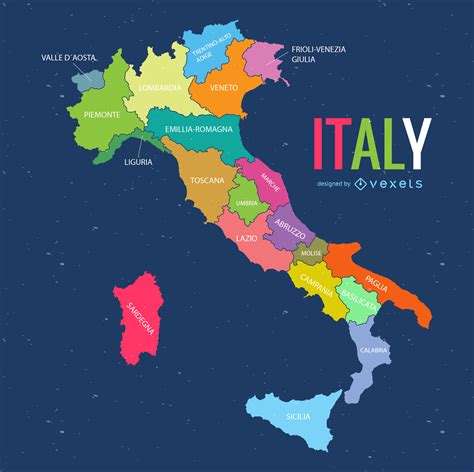 El Mapa De Italia El Mapa Vectorial De Italia En Colores De Follaje