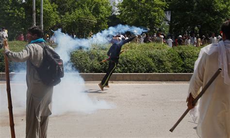 Conflict Tear Gas Batons And Rubber Bullets Across Red Zone