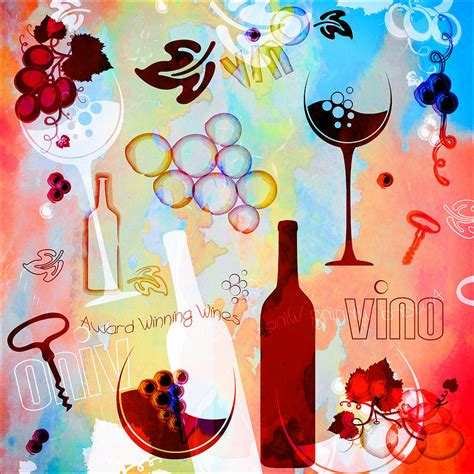 Abstract Wine Art Digital Art By Serena King Fine Art America