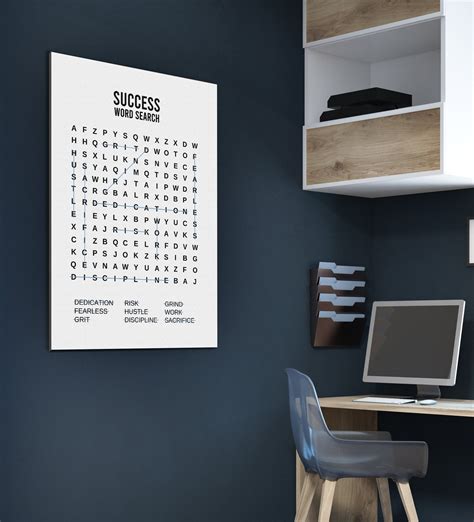 Success Word Search Motivation Office Décor Fun T Business Etsy