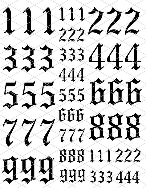 Resin Foil Angel Numbers Old English Resin Foil Sheet Art Etsy