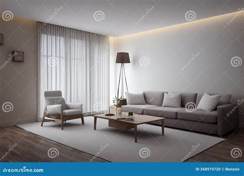 Elegant And Comfortable Designed Living Room With Big Corner Sofa