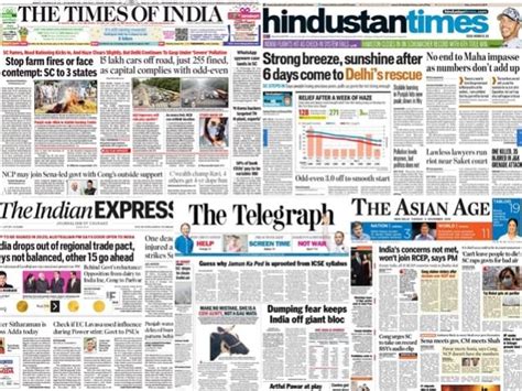 Newspaper Headlines India Opts Out Of Rcep Says Concerns Not Addressed