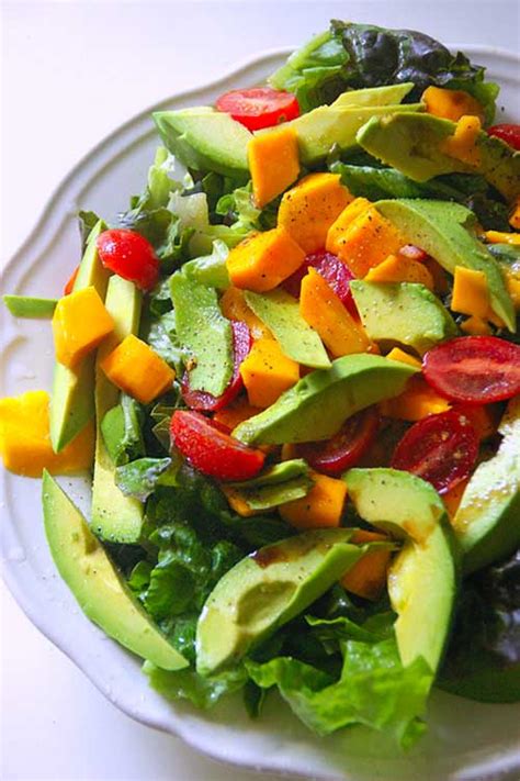 I also think this would be great topping combination for a salad…in fact, that's what i had for lunch the next day…salad with diced grilled chicken, mango, avocado and red pepper. Avocado Mango and Tomato Salad | Flavorite