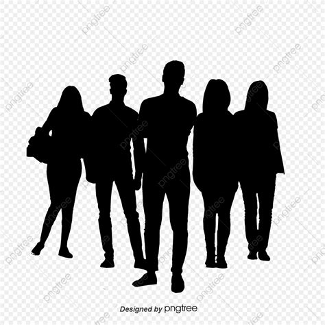 Group Of People With Kids Silhouette