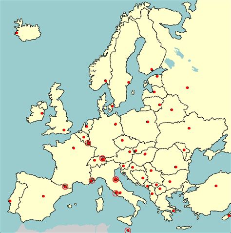 Map Of Central Europe With Major Cities