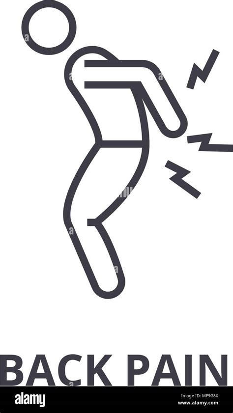 Back Pain Thin Line Icon Sign Symbol Illustation Linear Concept