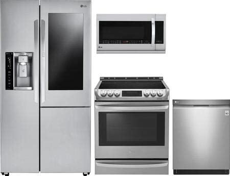 Lg appliances are built around the way you live. LG 4 Piece Kitchen Appliances Package with LSXS26396S 36 ...